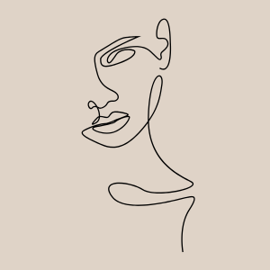 illustration visgae d'une personne style minimaliste